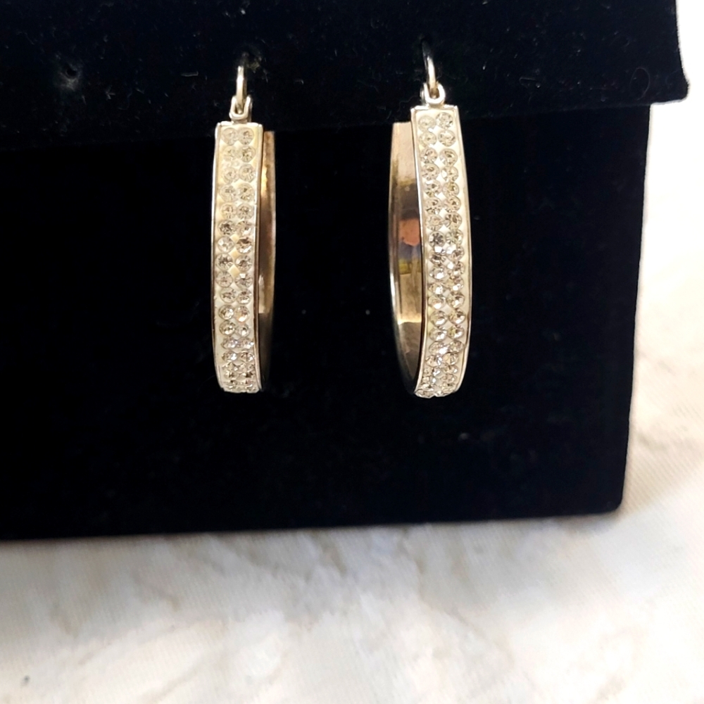 Elegant Gold and Silver Hoop Earrings